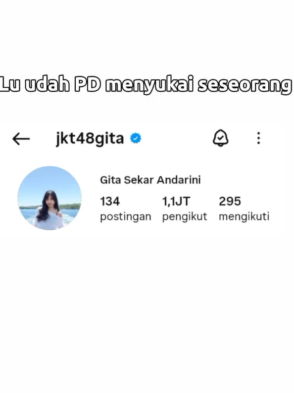 Baru juga mulai suka lagi sama seseorang :) #gitasekarandarini #gitajkt48 #vanvar48 