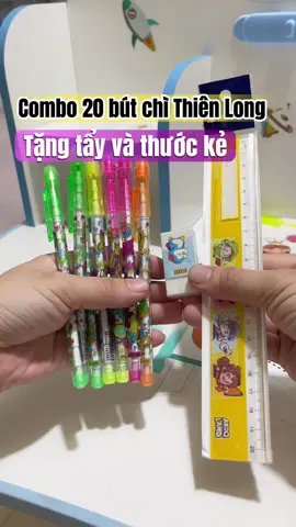 Hộp 20 bút chì Thiên Long kèm quà tẩy và thước kẻ tiết kiệm lắm nha các mom #bevaolop1 #nuoicon #mebimsua #MeMommecuaMomMet 