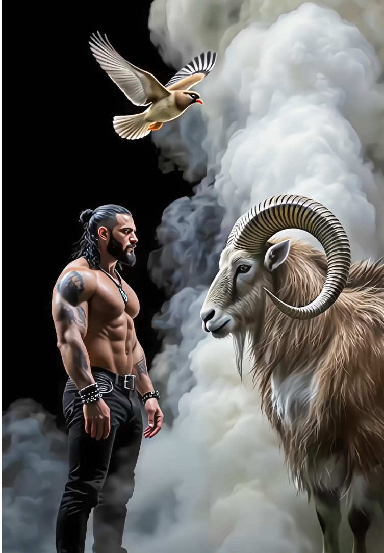 Human and Markhor and Chukar Partridge Fusion #ai #aiart #hybrid #fusion #livewallpaper 