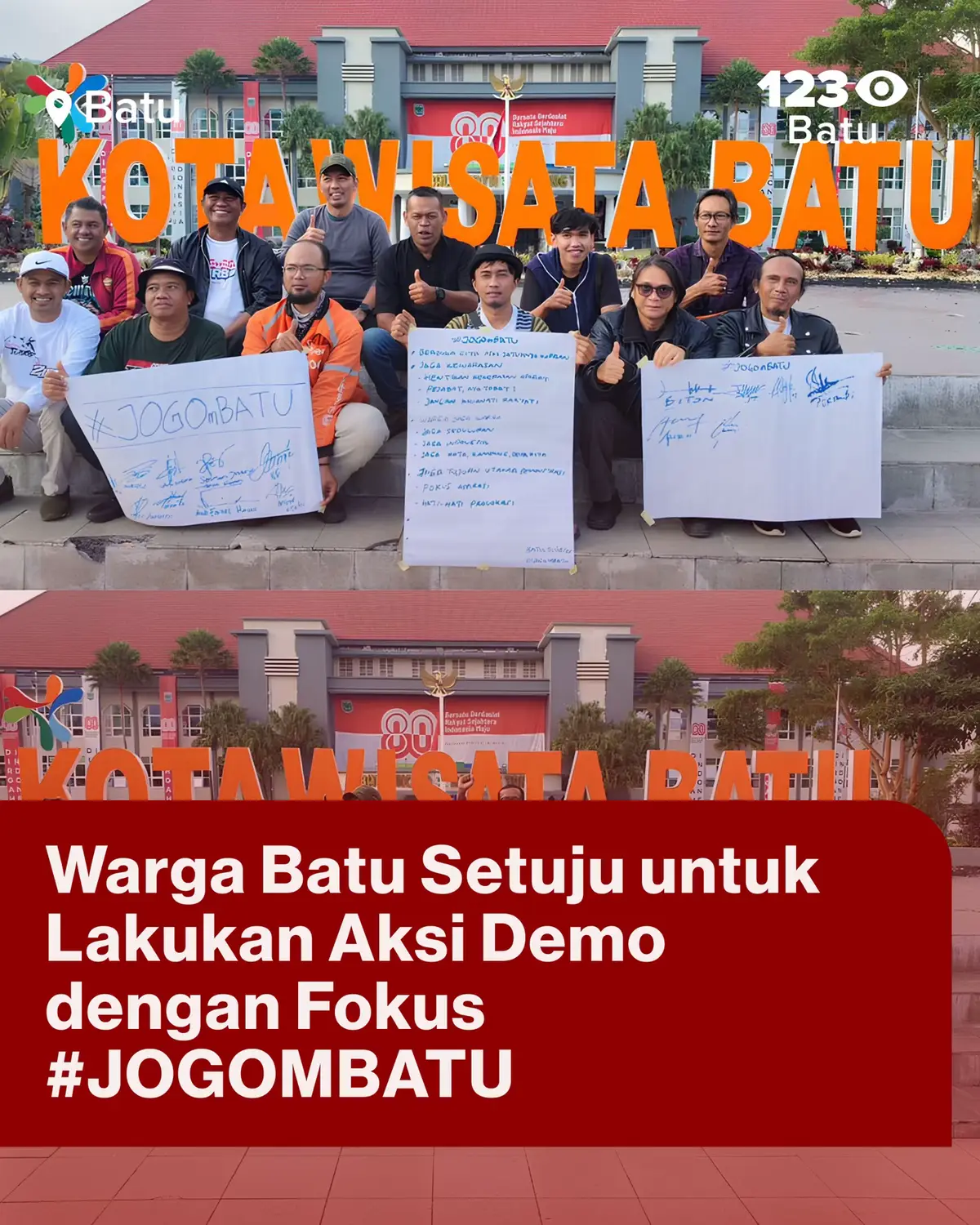 Gerakan #JogoMBatu mengangkat slogan: “Jaga Seduluran, Warga Jaga Warga, Jogo Omah, Jogo Kampung, Jogo Kuthone Kita Bersama” Pemerintah Kota Batu mengajak seluruh elemen masyarakat untuk berpartisipasi dalam gerakan #JogoMBatu, sebuah upaya kolaboratif guna menjaga stabilitas keamanan dan ketertiban di wilayah Kota Batu. #kotabatu #kotawisatabatu #kwb 