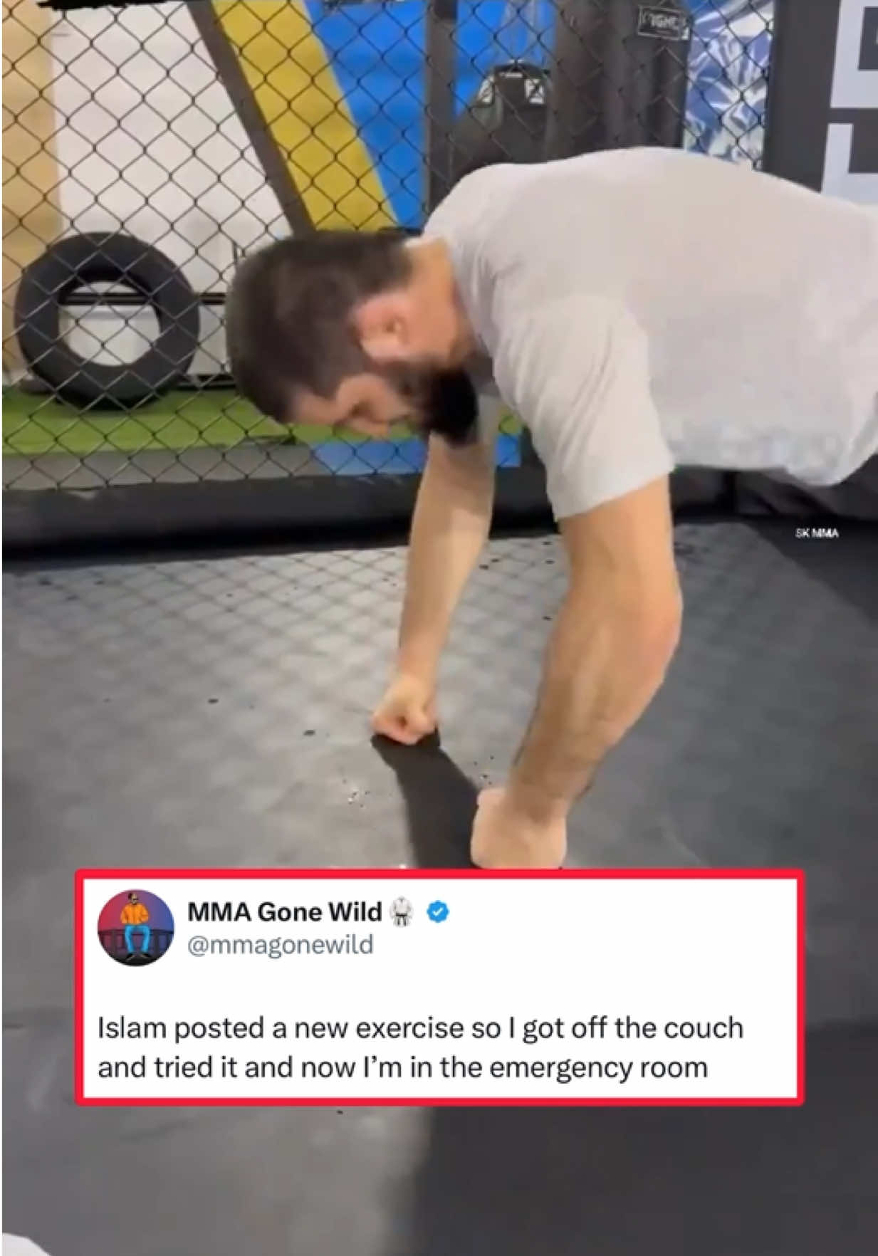 Islam really made a workout nobody else could do 😅 (via JackKrucial/X, h/t mmagonewild/X) #islammakhachev #workout #UFC #gym #training