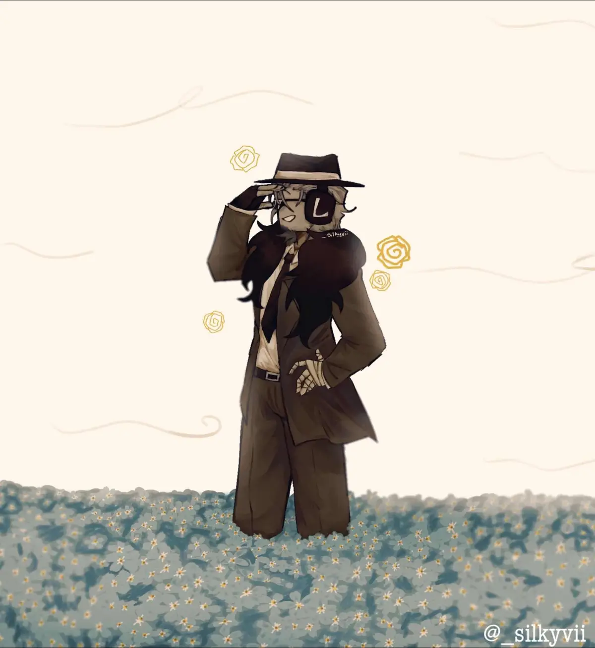 ART COLLAB WITH MY WIFE: @SilkyVII  #itrapped x #chance - “In the medow I watch luck be oblivious to its reality.” #ichance #fyp #forsakenroblox #chanceforsaken #roblox 