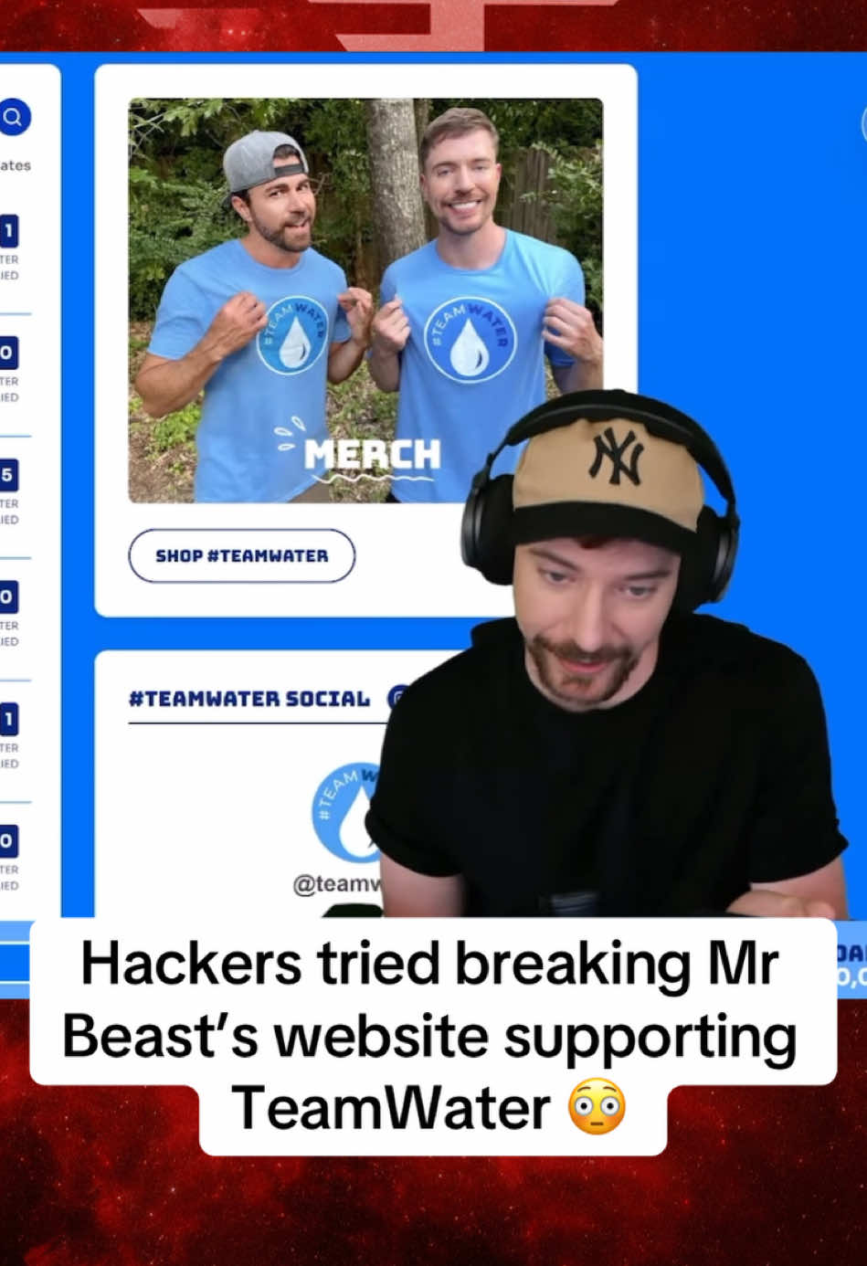 Hackers tried breaking Mr Beast’s website supporting TeamWater 😳 #mrbeast #teamwater #mrbeastchallenge #mrbeastfans #mrbeast6000 