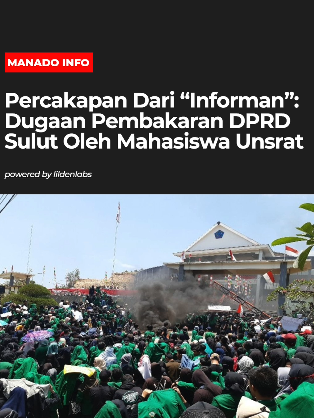 Bocor percakapan diduga mahasiswa Unsrat Manado rencanakan demo bakar kantor DPRD Sulut hari ini. MANADO INFO - Info Kota Manado dan Sekitarnya #manadoinfo