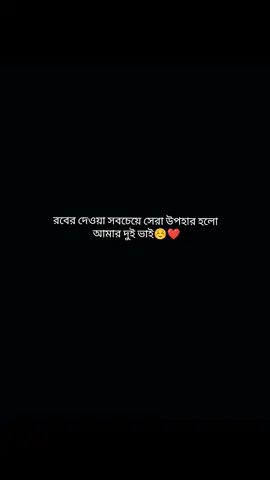 রবের দেওয়া সবচেয়ে সেরা উপহার হলো আমার দুই ভাই ☺️❤️