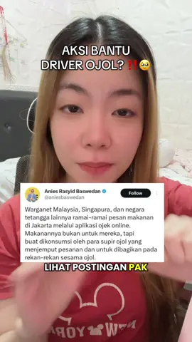 Kemarin, salah satu selebtweet thailand (Yammi) ngetweet kalau dia baru tau ternyata mereka yang di Asia Tenggara (negata tetangga) bisa bantuin driver ojol di Indonesia dengan pesan makanan untuk dibagiin ke sesama driver 🥹❤️ thank you our Southeast Asian fams! 🇹🇭🇸🇬🇲🇾🇻🇳🇵🇭🇧🇳🇱🇦🇲🇲🇰🇭