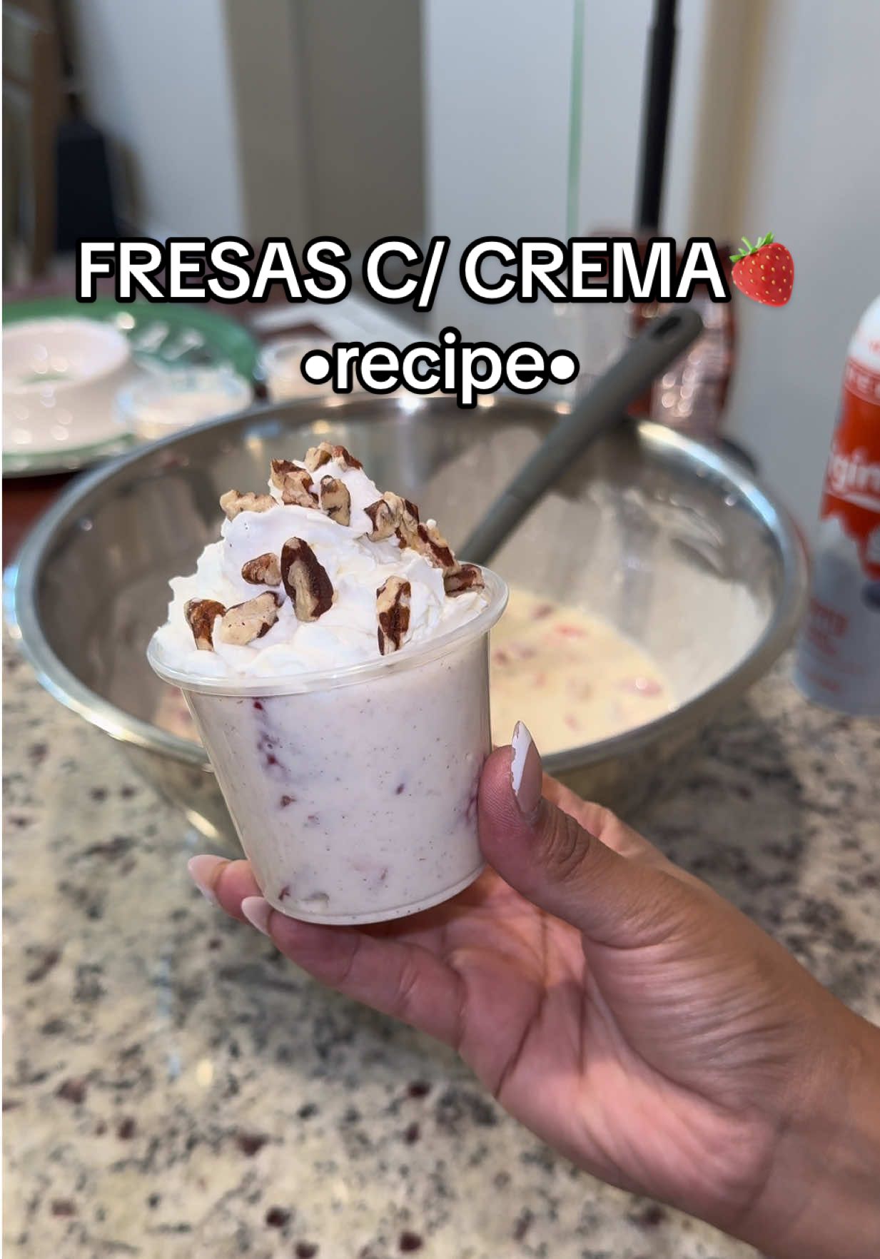 Fresas c/ Crema Recipe🍓🍓🍓  #fresasconcrema #Recipe #viral 