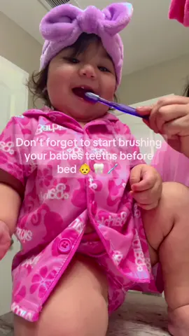 She loves it 🥹❤️ #nightroutine #brushingteeth #babygirl #fyp 