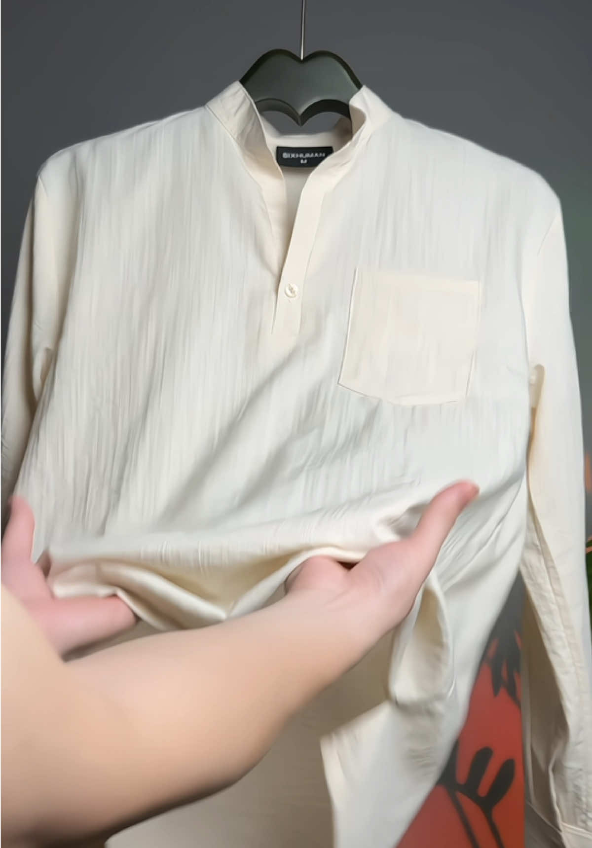 Áo sơ mi đũi cổ trụ tàu Classic Shirt chất đũi XƯỚC #aosomi #aosominam #phoidonam #outfit #xuhuong 