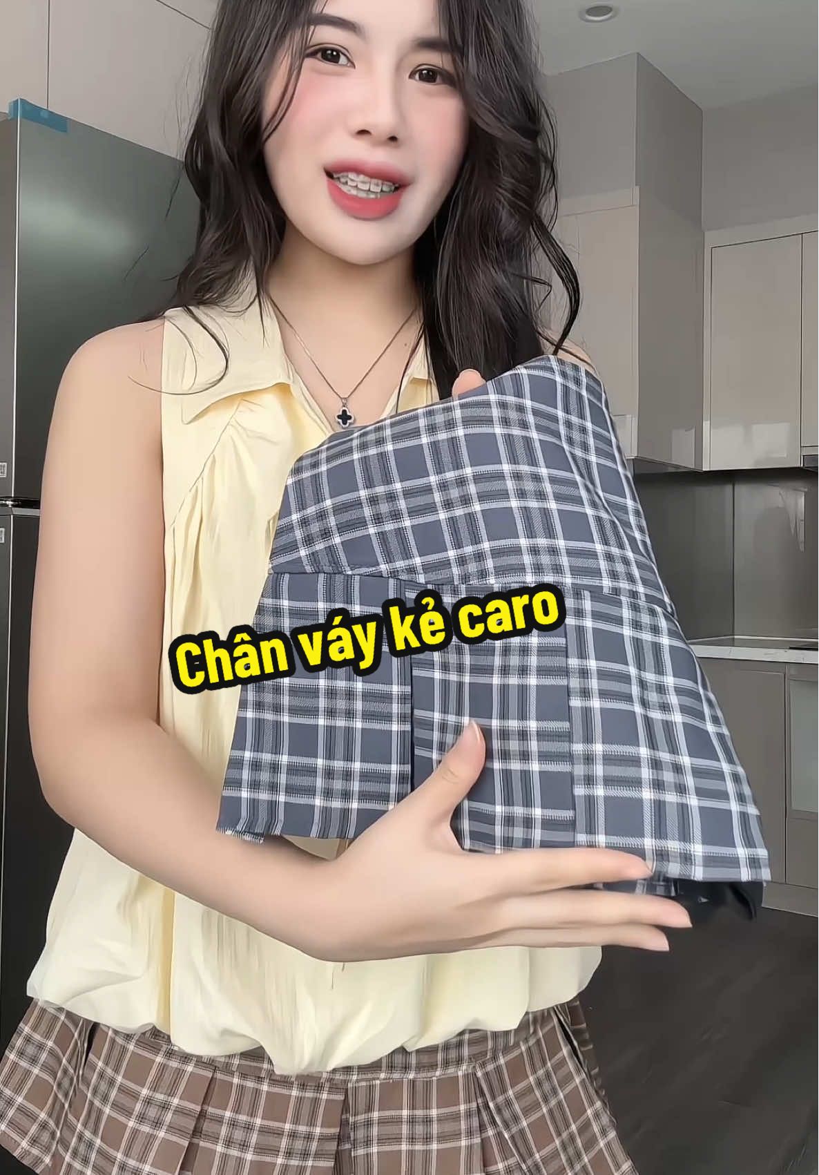 Váy kẻ caro xinh #chanvay #chanvayke #chanvayxinh #thoitrangnu 