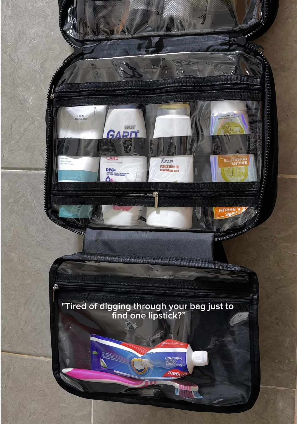 ✨ Finally… a bag that fits ALL my makeup & skincare in one place! 💄🧴 #travelessentials #makeupbag #travelbag #organizerbag #musthave 