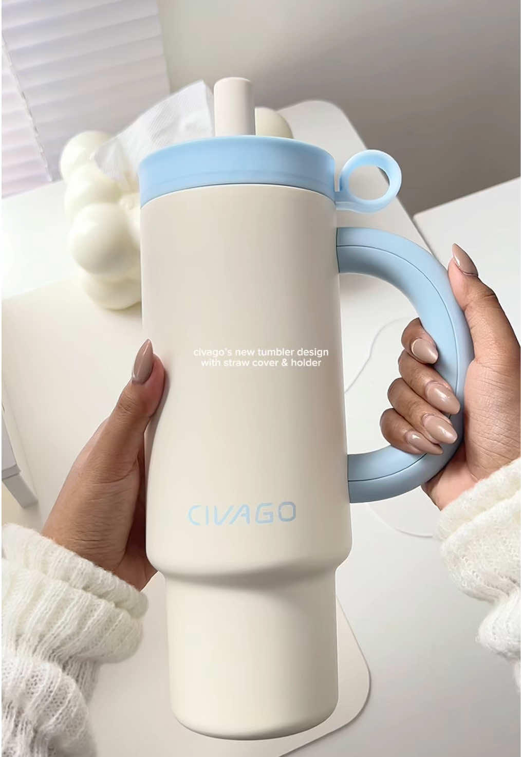 CIVAGO NEW TUMBLER DESIGN WITH STRAW HOLDER #civago #civagotumbler 