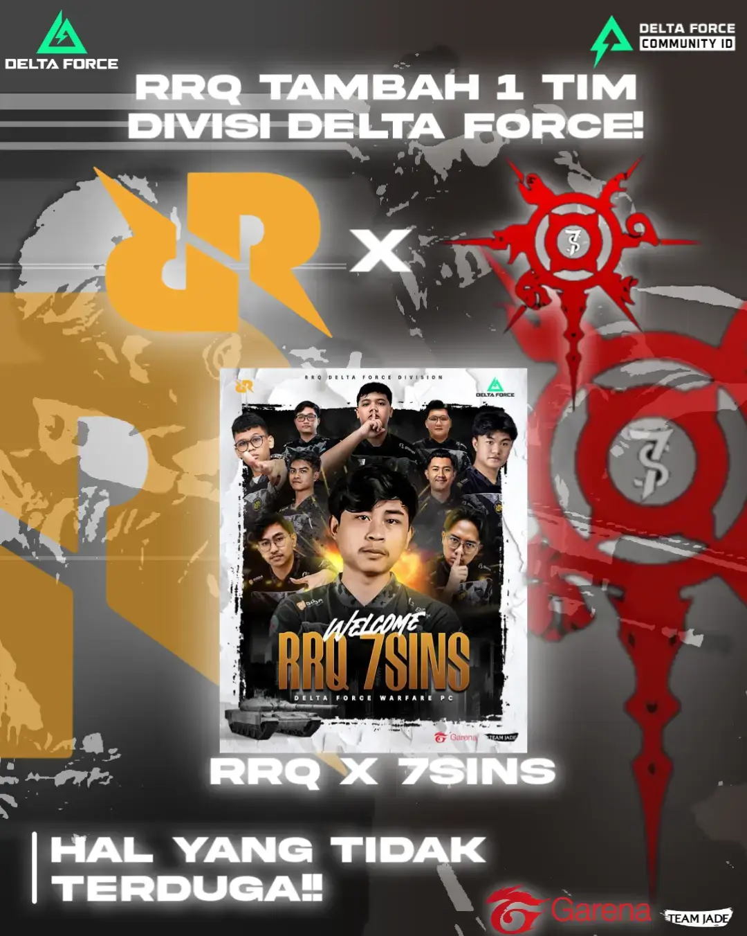 RRQ Menambahkan 1 tim untuk divisi RRQ Delta Force Yaitu Tim 7SINS!!! #garenadeltaforcemobile  #deltaforcegame  #deltaforcemobile  #deltaforce  #garenadeltaforce  @Garena Delta Force Indonesia  @Delta Force Community ID  @7SINS  @teamrrq 