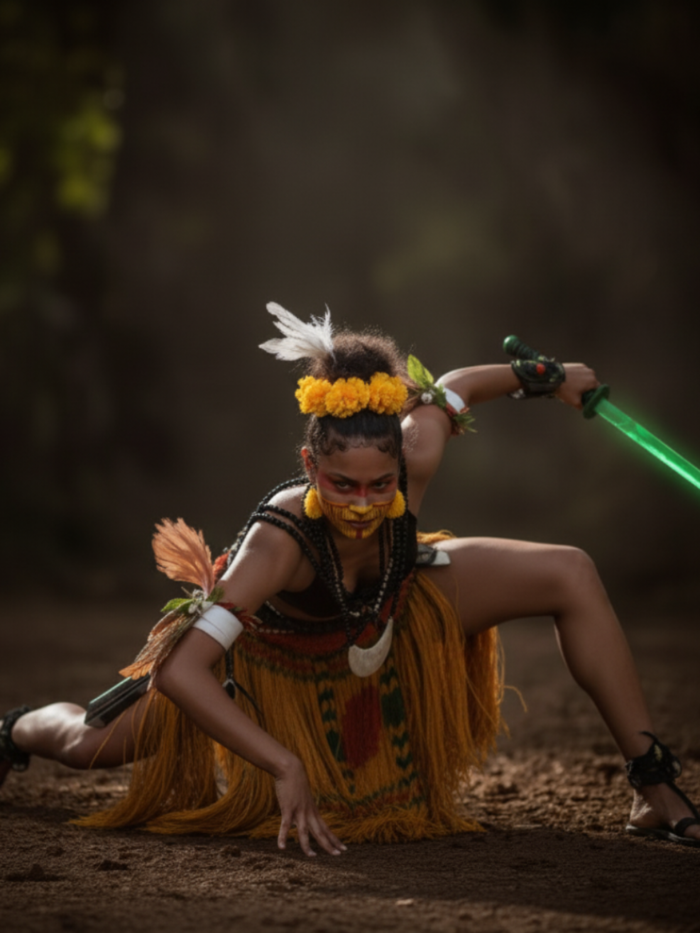 Playing around with Nano Banana again. And I must say I am enjoying the flexibility and consistency. Being able to repose my model image outputs to match an idea is so easier now with Nano Banana without worrying about losing details, such as the traditional face paintings, the bilas or the even the subject's face  Here I am mashing a bit of the Kairuku woman with a bit of the KPop demon hunters theme as a concept and then animating with Kling. #fyp #tiktokpng🇵🇬 #pngtiktok🇵🇬 #centralprovince #aiart 