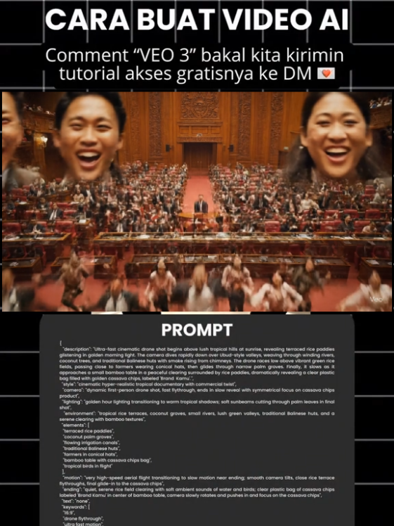 Bayangin kalau sidang DPR isinya bukan debat, tapi dangdutan sekampung 😂💃🕺 Formal jadi festival, serius jadi absurd! Mau gue bikinin video absurd kayak gini? 👉 Komen VEO 3 sekarang juga! #DPRDangdut #KontenAbsurd #Veo3Magic #AIContent #CuanDariAI   