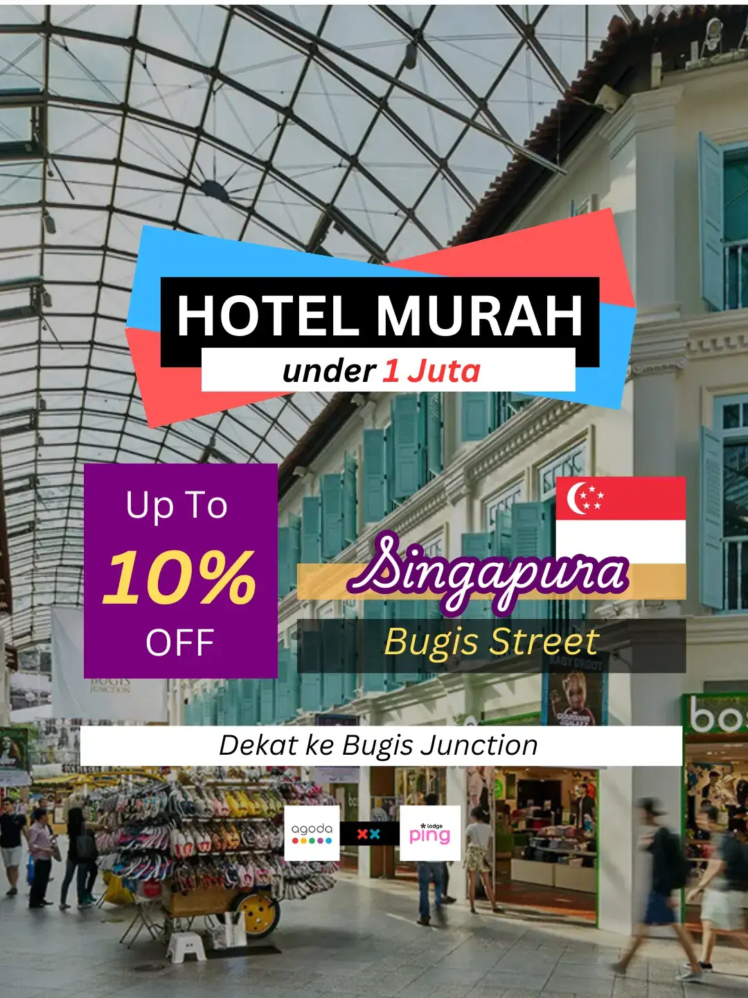 Lokasinya dekat ke Bugis Junction Dapatkan potongan diskon up to 10% off (Min Transaksi 500K / $25) Masa Berlaku Sampai 31 Desember 2025 Kode promo bisa dipakai di hotel yang tidak masuk list. #hotelsingapura #hotelmurahSingapura #Singapura #singaporehotel #singapore 