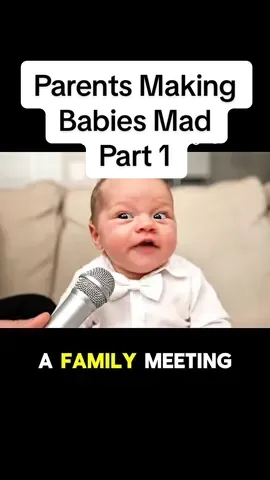 Baby knows what a family meeting means 🤣 #babyinterview #aibaby #newborn #cutebaby #funnybaby 