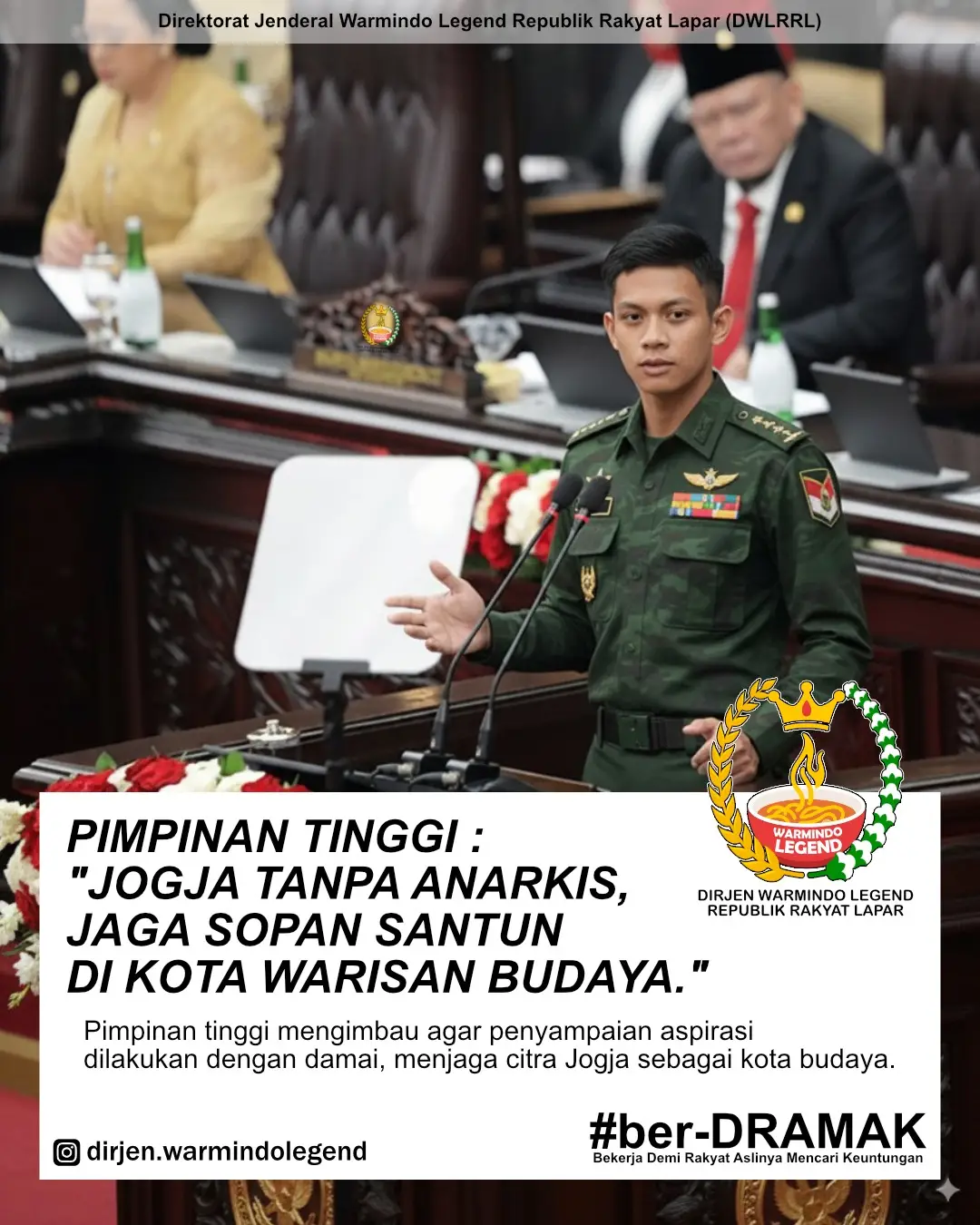 Di tengah riuhnya dinamika sosial, sebuah pesan tegas nan menyejukkan datang dari Pimpinan Tinggi Direktorat Jenderal Warmindo Legend. Mengingatkan seluruh elemen masyarakat, imbauan untuk 