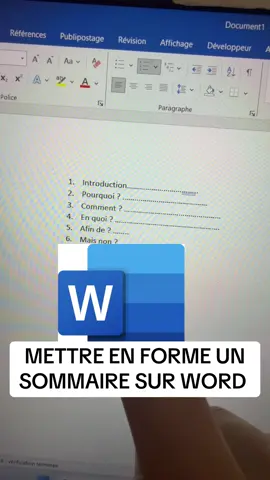 Abonne toi à la chaîne ! Un ebook t’attends en bio 😉 Comment mettre en forme une table des matières/sommaire sur Microsoft Word ? On voit ça dans ce court tuto, la touche TAB va beaucoup nous aider 👌 #word #microsoft #viralvideos #apprendresurtiktok #informatique 