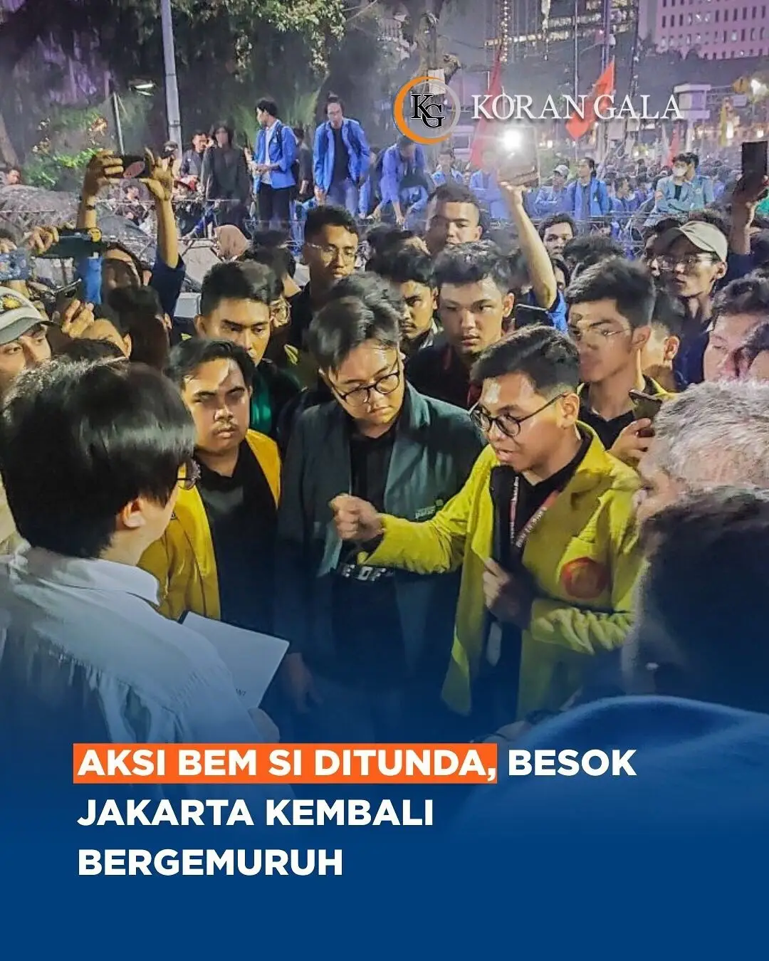 🚨 Aliansi Badan Eksekutif Mahasiswa Seluruh Indonesia (BEM SI) membatalkan rencana aksi di Jakarta hari ini, Senin 1 September 2025, karena situasi belum kondusif. Meski begitu, gerakan mahasiswa tidak berhenti. BEM SI memastikan kelanjutannya akan digelar pada Selasa 2 September 2025. Aksi tersebut menjadi kelanjutan dari gerakan Indonesia (C)emas 2025 yang sebelumnya digelar pada akhir Juli lalu. Foto: Antara - Pengen tau berita lainnya lebih detail? Yuk baca di Aplikasi My Edisi atau klik Website Koran Gala lewat bio!.  #BEMSI #DemoMahasiswa #IndonesiaCemas2025 #AksiMahasiswa #BeritaBandung  