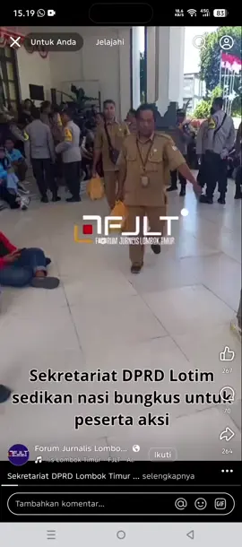 aksi demo lombok timur NTB  begini nih adem kan liat nya ,☺️☺️ gak sampai ngbakar gedung DPR 