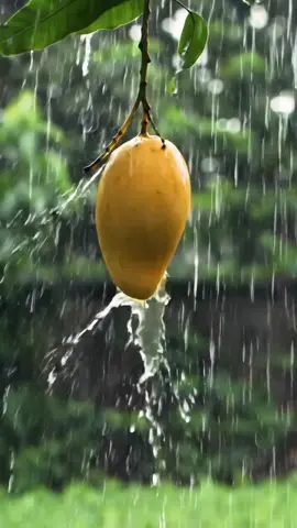 Ripened Mango 🥭 in Rain  #mangoes #rain #rainwater #viral #mango 
