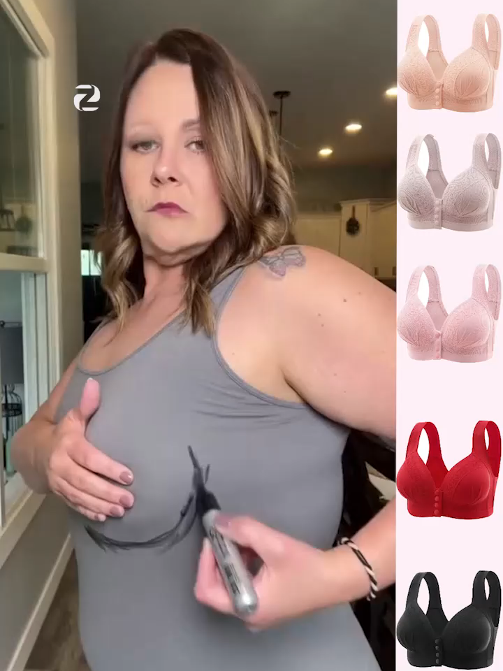 The Comfort Solution: Front-Button Breathable Cotton Bra——Easy on, Easy off. All-day comfort.