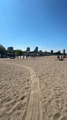Got to play beach vollyball at north ave beach in Chicago 