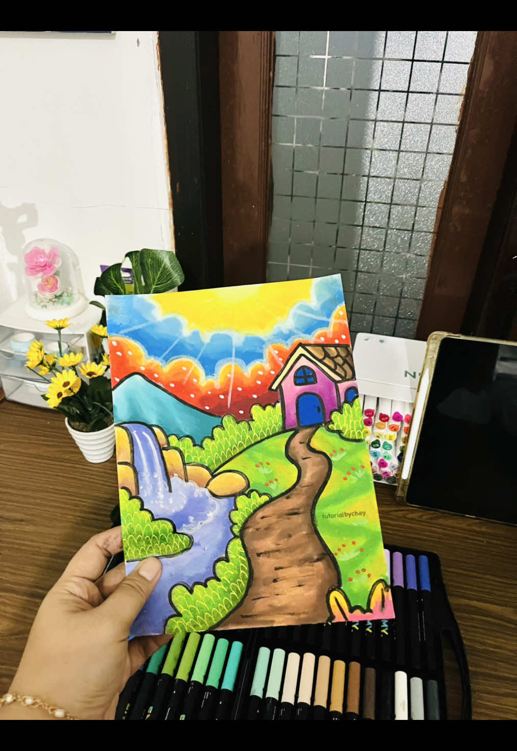 Mewarnai pemandangan lagi✨ #menggambardanmewarnai #menggambarpemandangan #gambarrumah #gambarpelangi #caramenggambar   