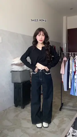 Quần jean dành cho nấm lùn #myoutfit #OOTD #outfit #goiyphoido #tipsphoido 