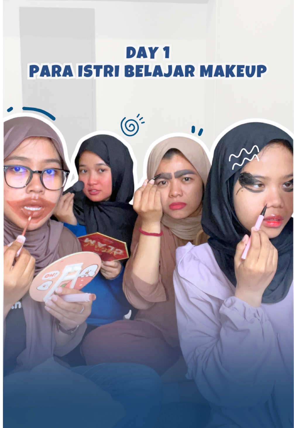 POV : DAY 1 PARA ISTRI BELAJAR MAKEUP 🙌🏻 Padahal tutorial nya udah dihafalin,tapi hasilnya kok gini? 😆 Lipstick tebel nya sampe kemana-mana, blushon juga merah banget itu di muka 💋 Alis sama eyeliner udah gatau bentuk nya kaya apa hahaha Tapi gapapa dong namanya juga lagi belajar dan harus tetep percaya diri 🤗 Coba rating dong! 1-10 hasil makeup para istri ini menurut kalian kaya gimana? 🫣 Harus jujur!  Jangan julid ya bestie! 🤡 #POVparaistri #belajarmakeup #POVlucu #makeupnatural #kontenviral
