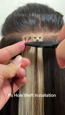100% human remy Pu hole Weft Extensions Installation #hairextensions #puweft #puwefts #tapeinextensions #holeweft #holeweftextension #weftextensions #hairextensionspecialist #haireducation