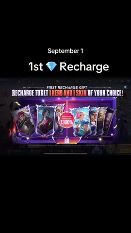 First Recharge Gift MLBB  To Get Hero And Skin of your choice!! #MLBBNEXT2025 #Luckystar #MLBB 
