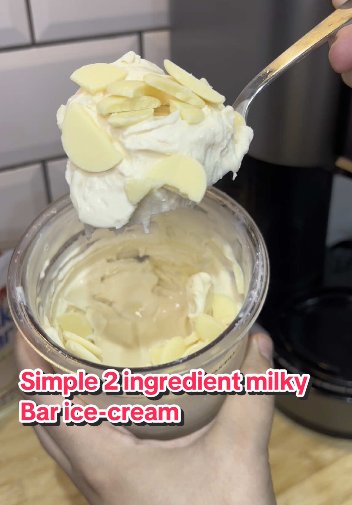 2 ingredient milky bar ice-cream! This is a family favourite and so easy to make. ✨  #ninja #ninjacreami #ninjacreamirecipe #icecream #milkybar #chocolate #FoodTok #Foodie #FoodLover #fyp #foryoupage #abcxyz #xyzabc #xyzbcafypシ 