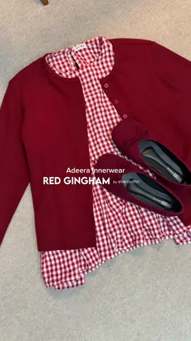 Outfit super lucu pake sleeveless top motif red gingham ✨🫶🏻 #inner #gingham 