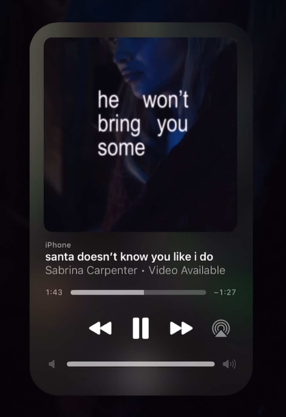 HELLOOO september, feeling a bit excited welcoming the christmas vibe . . . #santadoesntknowyoulikeido #christmas #sabrinacarpenter #lyrics #fyp 