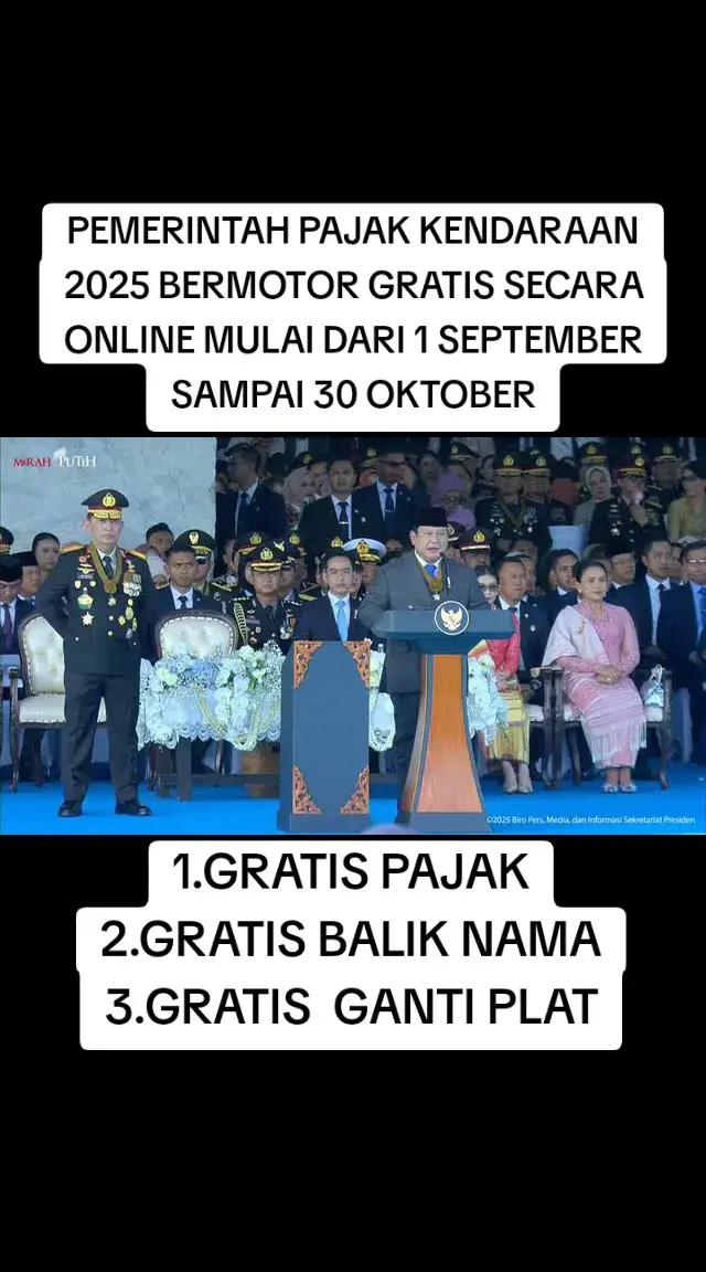 untuk semua wilayah Indonesia berlaku untuk warga WNI #simgratis #pajakgratis #pemutihanpajak #2025 #motor 