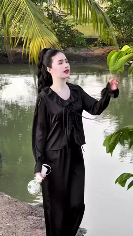 Bộ pijama phối bèo cổ nút cổ tàu#xuhuong #xuhuongtiktok 