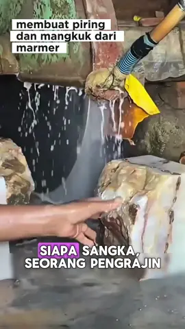 Dari bongkahan batu menjadi piring yang unik