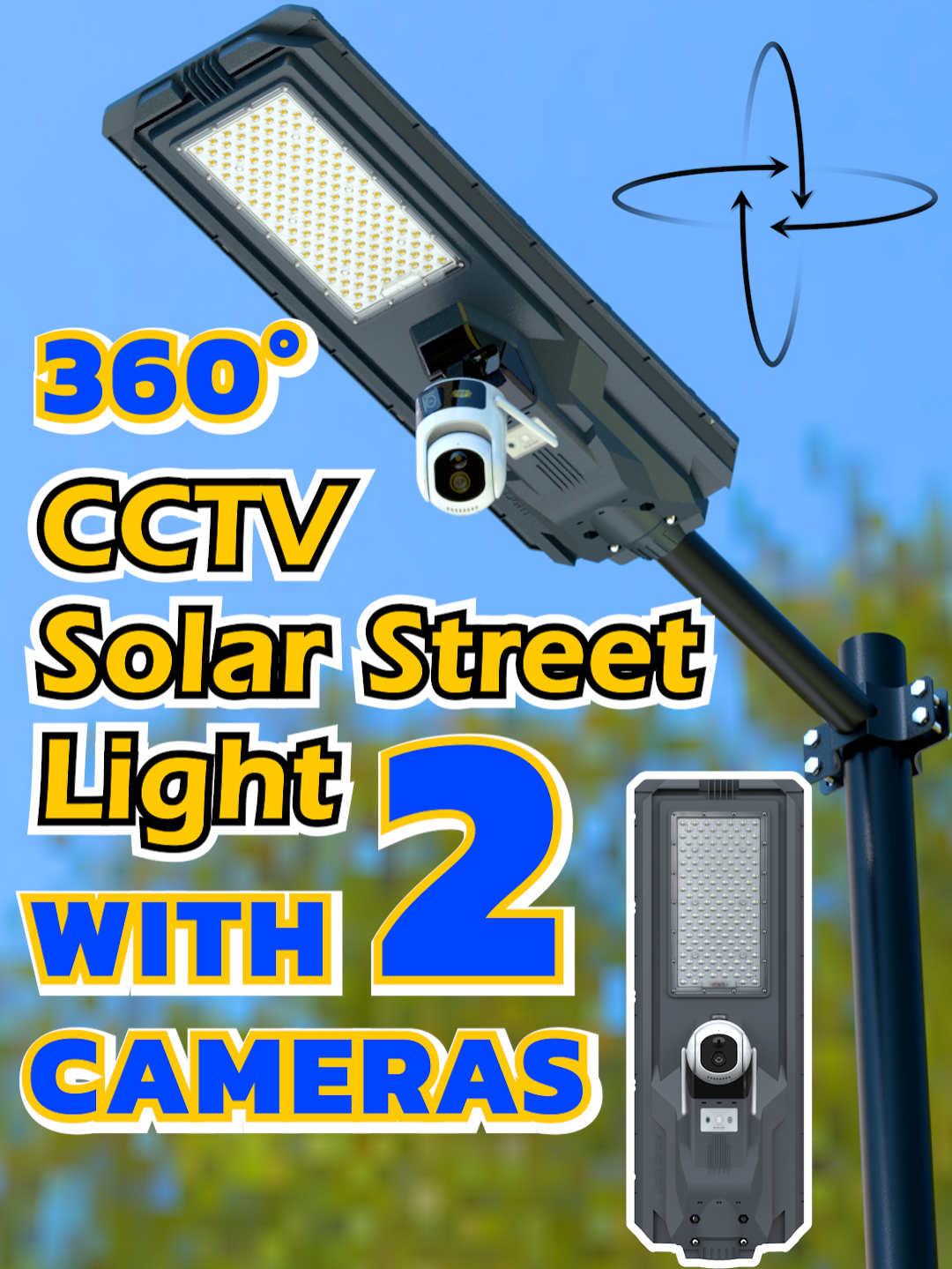 SUNC CCTV solar light: with 2 cameras 360° for monitoring, 4 million pixels, 24hour operation, WiFi & 4G version available, remote control via mobile app, automatic lighting at night! #sunc#suncsolar#solarlights#solarpower#solarlighting#outdoorlighting#solarenergy#outdoorlights#solar#cctvcamera#cctvsolar#cctvsolarlight#solarcamera#cameralight#solarcctv#solarcctvcamera