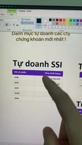 Danh mục cổ phiếu tự doanh của các công ty chứng khoán 📈 #chungkhoan #cophieu #dautu 