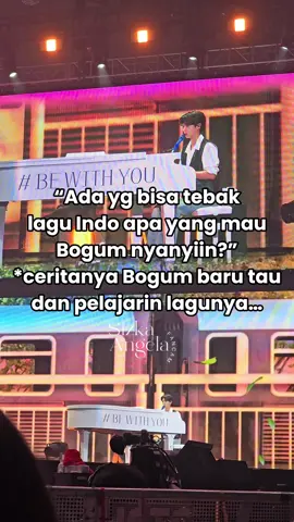 Awalnya aku berpikir keras.. Oh ternyataaa lagu ini🤣 Ada yg dr awal udah bs nebak ayoo absen😁 . #parkbogum #bogum #bogumfanmeetinjakarta #gwansik #whenlifegivesyoutangerines 