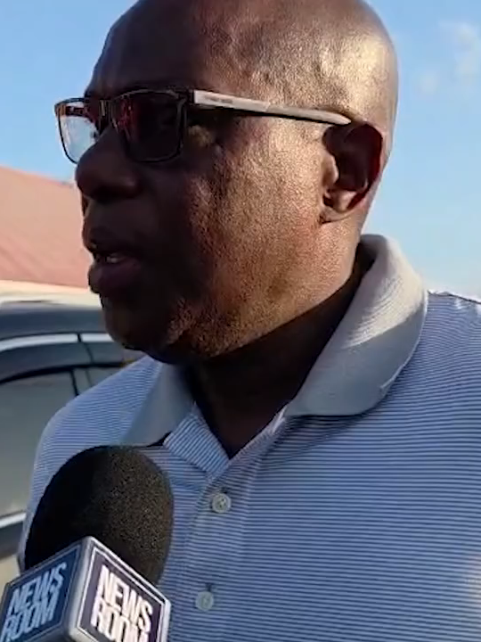 The Director of Sport, Steve Ninvalle, speaks with the media after voting at the Eccles Nursery School on the East Bank of Demerara. #guyanavotes2025 #newsroomguyana #electionsgy #update