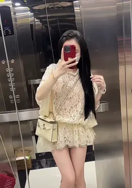 Sét áo ren kèm quần xinh quá nè #damthietke #damxinh #damren #viral 