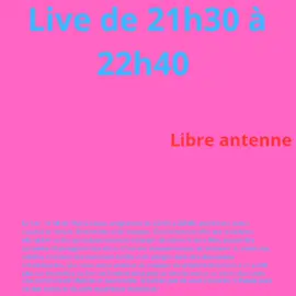 a partir de ce soir live libre antenne a 21h30 #libreantenne #radio 