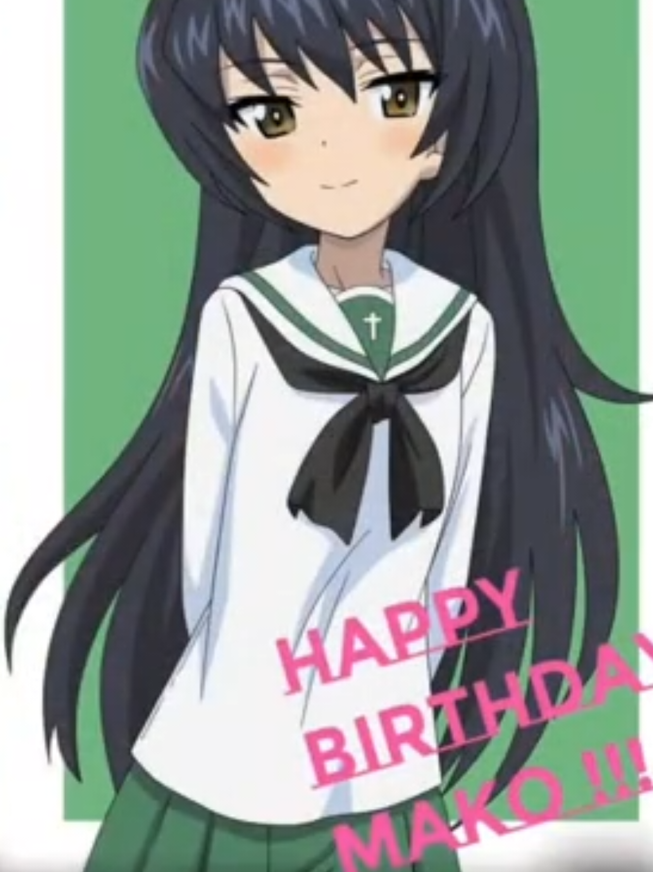 Happy Birthday Mako Reizei! She doesn't seem to be happy about going into school though... #gup #girlsundpanzer #garupan #oarai #fyp 