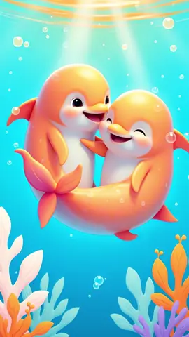 Two little cute dolphins fun❤️🥰😍🤩 watch full video full of fun❤️❤️ #kidssong #kidsfun #tiktokkidsfun #kidsanimation #cartoon #fyp 