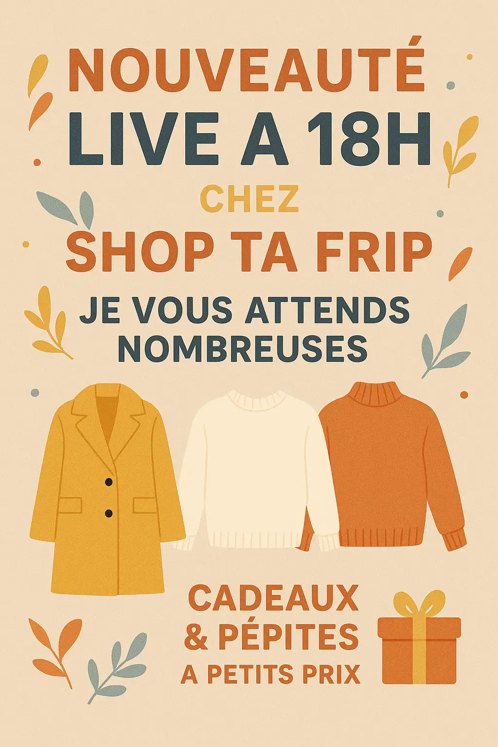Live de rentrée ! Prépare ton hiver à petit prix ! 1er septembre 2025 ❤️18h #peritprix#frip 