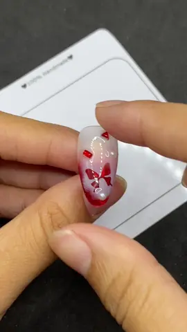 Cus order အနီလေး🥰💅💅 #happypine #pressonnails #pressonnailbusiness #pon #rednail 