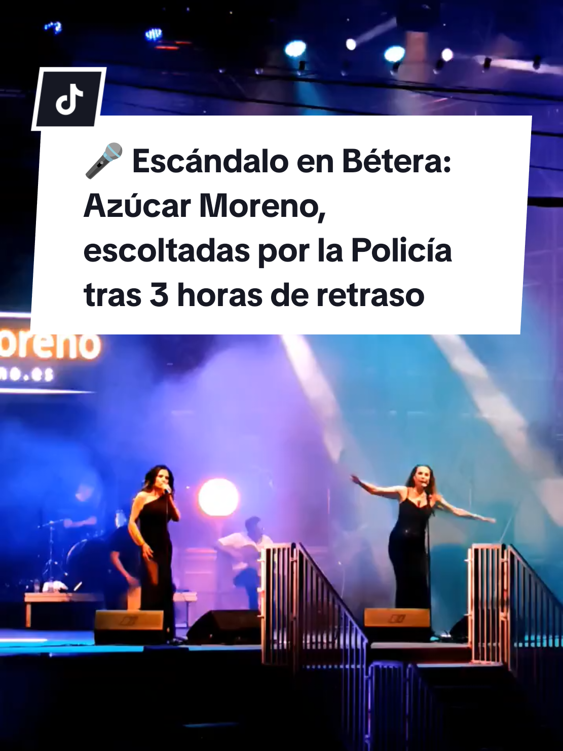 🎤 Escándalo en Bétera: Azúcar Moreno, escoltadas por la Policía tras 3 horas de retraso Lo que debía ser una noche de fiesta 🎶 en Bétera acabó en tensión. Fueron abucheadas por el público, saliendo finalmente escoltadas por la Policía. #AzúcarMoreno #Bétera #Concierto 🔗 Más información en el link de la bio. 🎥 josesjd en X